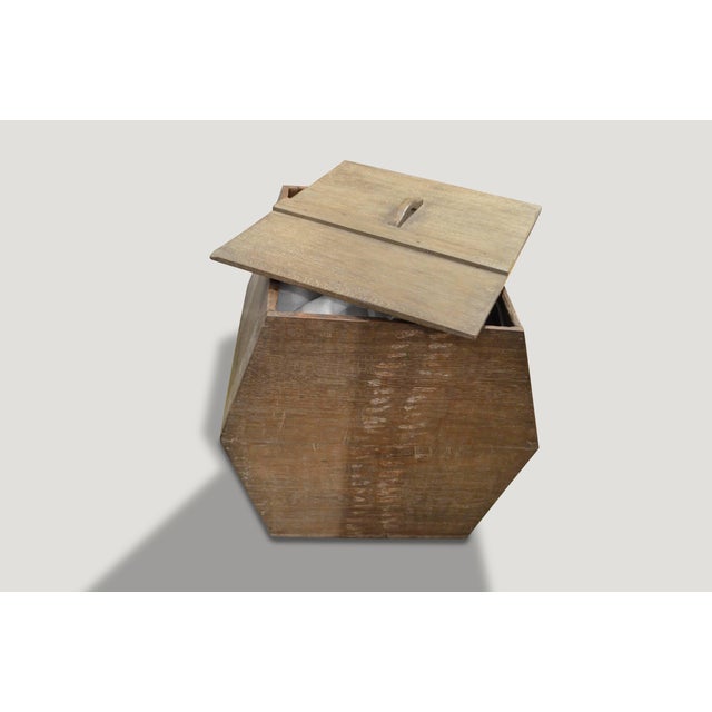 Andrianna Shamaris Wabi-Sabi Teak Wood Container For Sale - Image 4 of 4