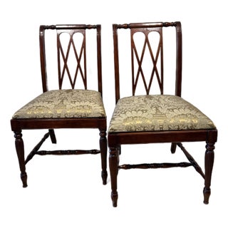 Early 20th Century Pair of Regency-Style Mahogany Side Chairs For Sale