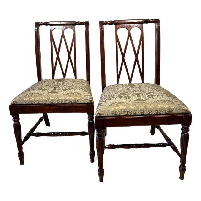 Early 20th Century Pair of Regency-Style Mahogany Side Chairs For Sale