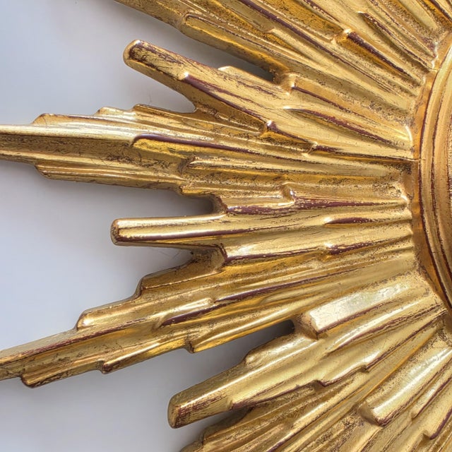 1970s Gilded Sunburst Wall Mirrors, Belgium, 1970s For Sale - Image 5 of 15