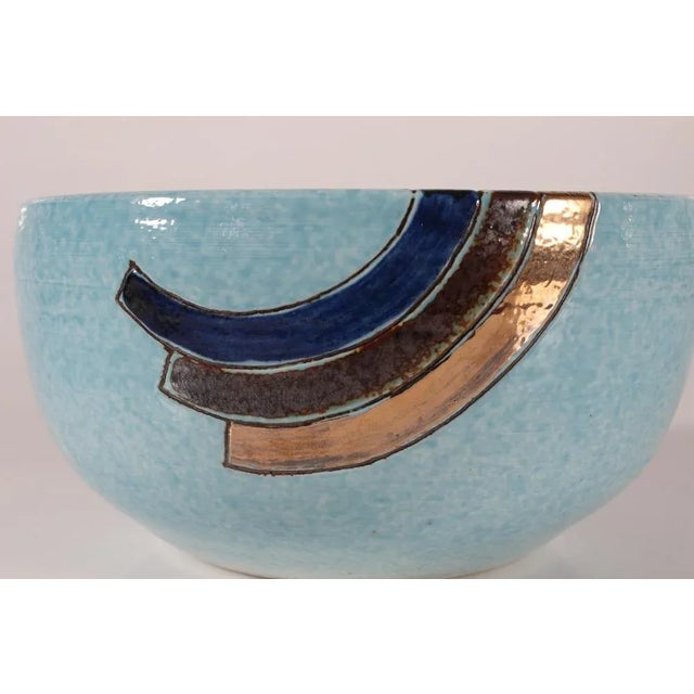 1980s Large Danish Ceramic Bowl by Tue Poulsen, 1980s For Sale - Image 5 of 10
