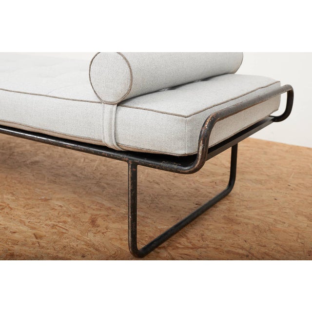 Daybed with Black Lacquered Steel Tubing For Sale - Image 5 of 16