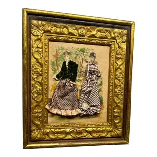 Antique Ladies in Gowns Shadow Box For Sale