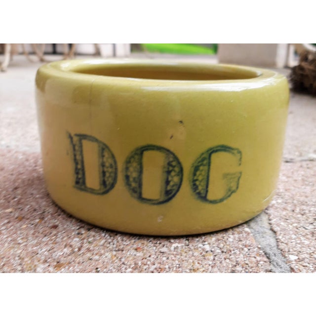 Art Deco Art Deco Crock Pottery Dog Bowl For Sale - Image 3 of 10