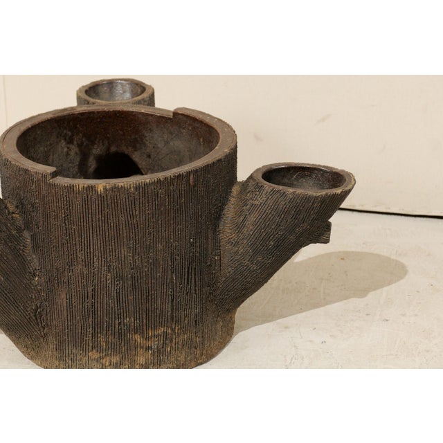 American Mid 20th Century American Terracotta Tree Trunk Planter For Sale - Image 3 of 7