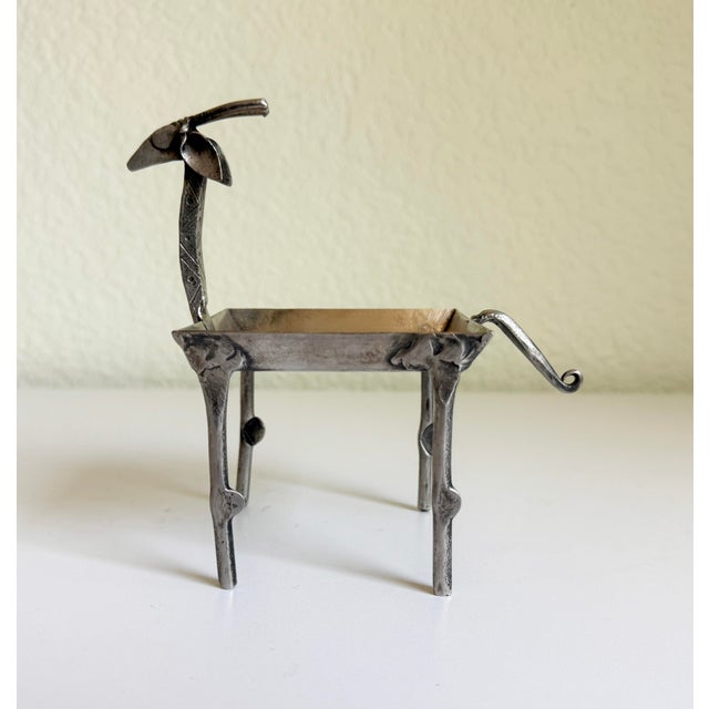 Vintage Folk Art Metal Gazelle Dish Catchall For Sale In Sacramento - Image 6 of 8