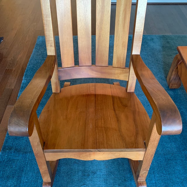 1980s Vintage Koa Wood Rocking Chair Chairish