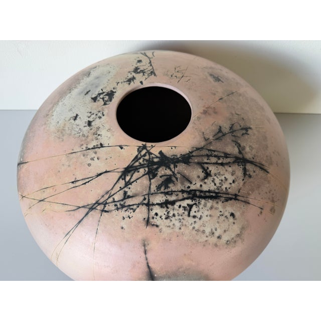 Blush Large- 1986 Richard Mahaffey Abstract Sculptural Studio Pottery Vase – Signed For Sale - Image 8 of 12