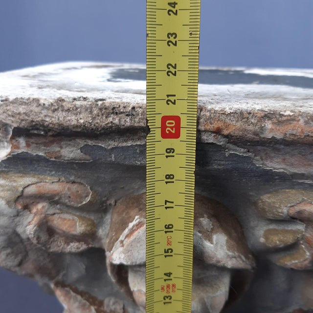 Antique Terracotta and Cement Altar Capital with Figures in Relief, 16th Century For Sale - Image 14 of 16