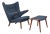 Restored Hans Wegner Papa Bear Chair and Ottoman Model Ap19 Ap29 by a.p. Stolen For Sale