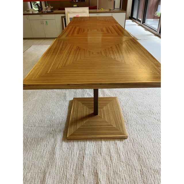 Mid-Century Modern 1970s Custom Three, Piece Pedestal Dining Table Designed by Acclaimed Modernist Architect Paul Rudolph For Sale - Image 3 of 13
