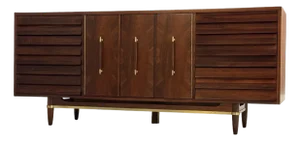 1960s Refinished 70” American of Martinsville Walnut Dresser