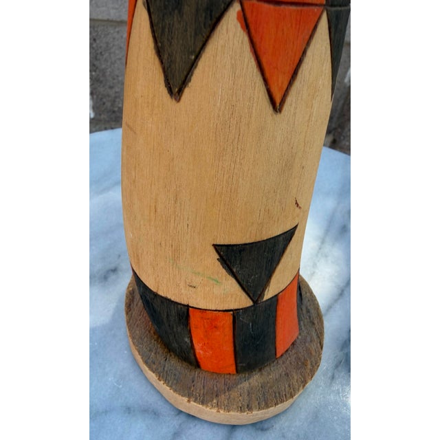 Vintage Signed k.t. Spencer "White Chin" Hand-Carved Wood Kachina Doll - 12.5" For Sale In Phoenix - Image 6 of 10