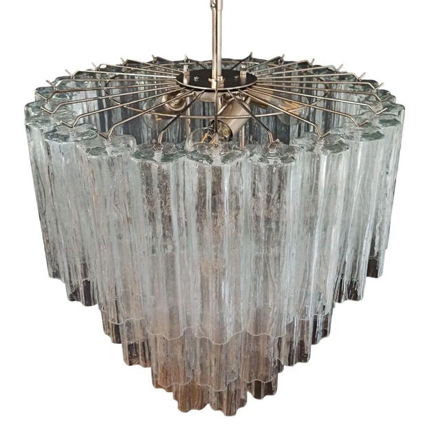1960s Mid-Century Murano Glass Tronchi Pendant Chandelier by Venini For Sale - Image 4 of 10