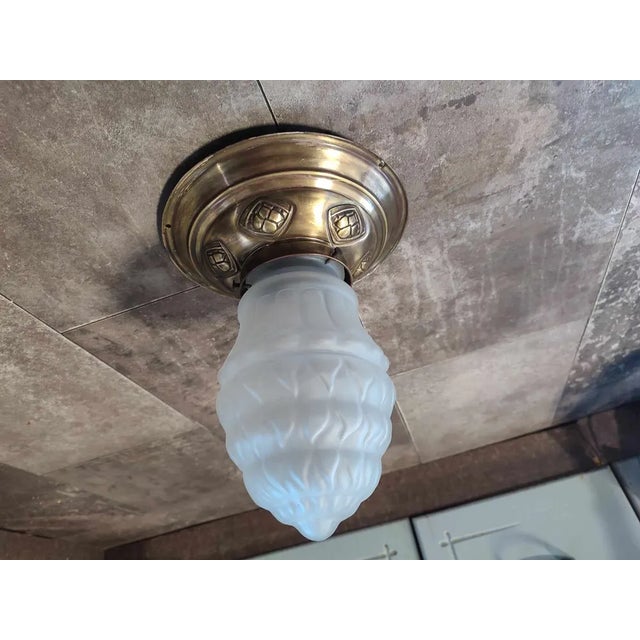 Art Nouveau Brass Ceiling Lamp, 1890s For Sale - Image 5 of 5