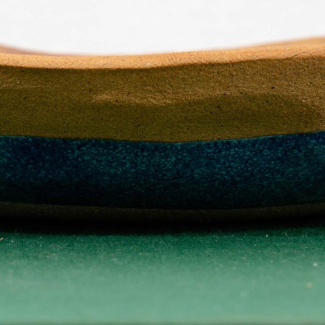 1960s Mid Century Modern American Earthenware Art Pottery Plate Studio Ceramic Glazed For Sale - Image 9 of 12