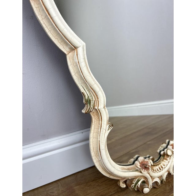 Vintage French Shabby Chic Ornate Wall Mirror For Sale - Image 5 of 10