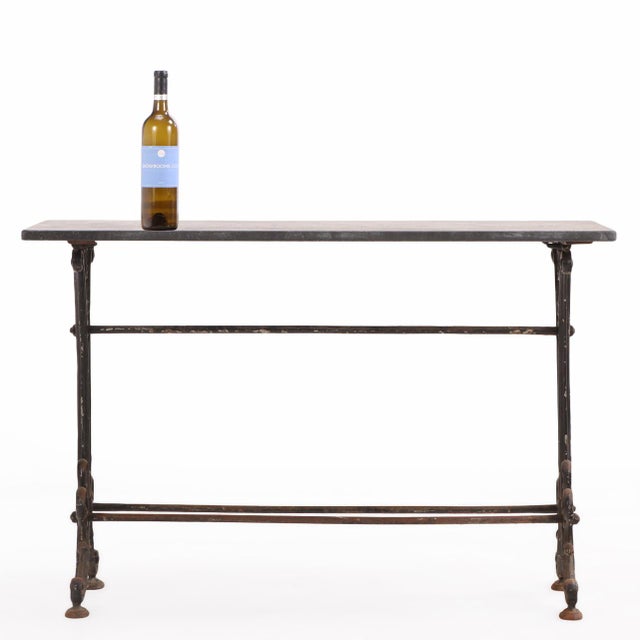 19th Century Pair of French Cast Iron and Stone Tables, 19th C. For Sale - Image 5 of 6