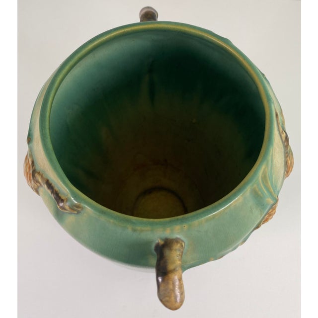 Roseville Pinecone Art Pottery Vase, Green Glaze, American Art Deco, Circa 1930 For Sale - Image 9 of 13