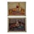 Early 20th Century Stupendous Set of 2 Vintage Unstretched Oil/Canvas Still Life's of Fruit Bread & Wine For Sale