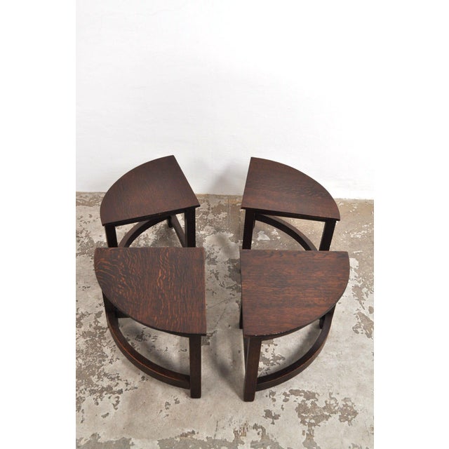 Vintage Oak Coffee Table, 1920s, Set of 5 For Sale - Image 10 of 16