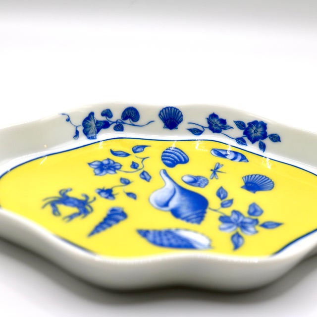 1988 Vintage Lynn Chase "Costa Azzurra" Porcelain Small Leaf Dish For Sale - Image 4 of 7