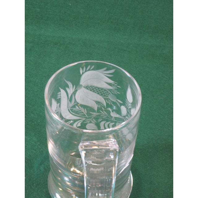 Late 20th Century Beer Stein Hand Worked Flint Glass, Hand Wheel Engraved, Mma Copy in Style Of: Stiegel, German For Sale - Image 11 of 12