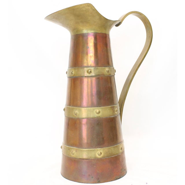 Vintage Mexican Copper and Brass Hammered Pitcher Chairish