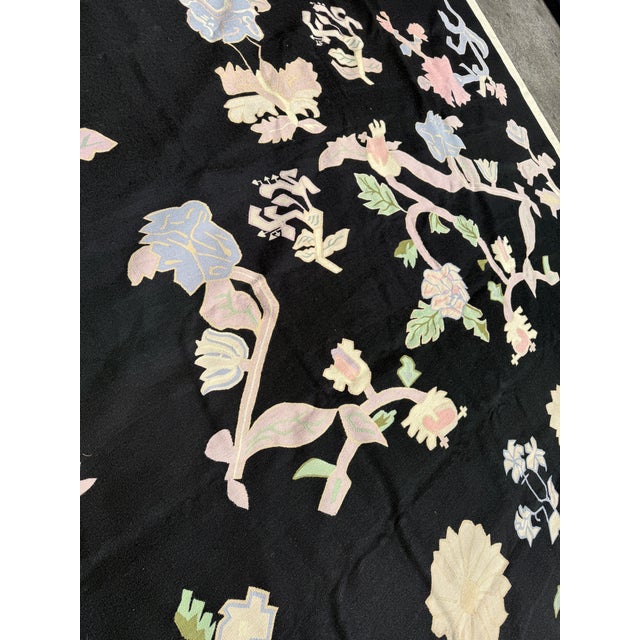 11ft 8in × 13ft 11in Strack Romania Botanical Kilim Area Rug, Circa 1990 For Sale In San Francisco - Image 6 of 12