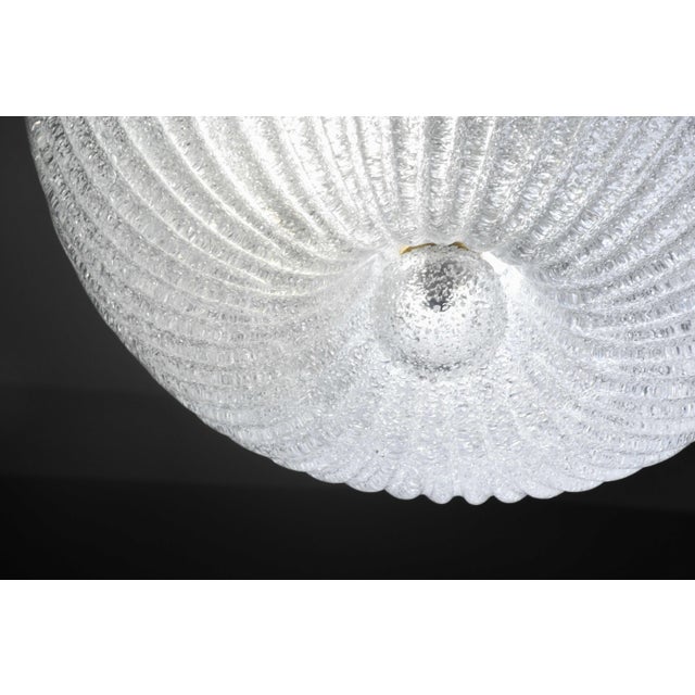 Transparent Italian Midcentury Murano Glass Flush Mount Light Barovier Style, 1970s For Sale - Image 8 of 13