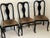 American Reduced- Mid 20th Century 4 Ebonised Queen Ann Style Dining Chairs With TapestryUpholstery For Sale - Image 3 of 11