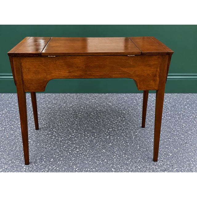 Mid-Century Drexel Profile Walnut Vanity and Matching Stool by John Van Koert Cir. 1960 For Sale - Image 10 of 12