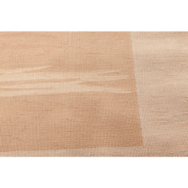 Art Deco Contemporary Geometric Beige, White Flat-Weave Wool Rug by Doris Leslie Blau For Sale - Image 3 of 6