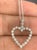 Contemporary 1 Carat Diamond Heart Pendant/ Necklace 14 Karat White Gold with Chain For Sale - Image 3 of 18