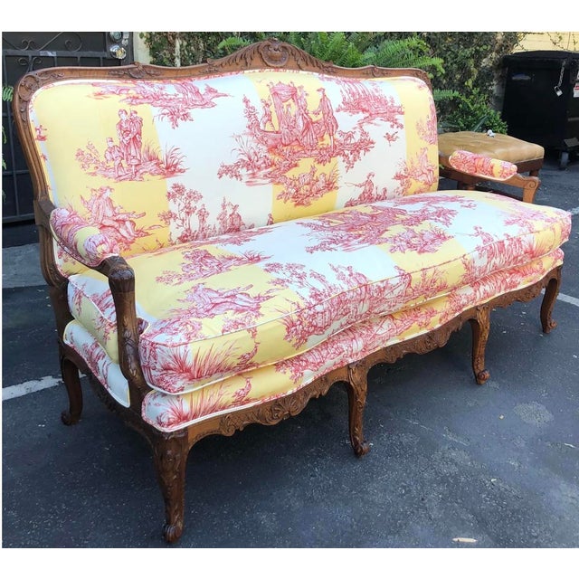 Antique Louis XV Style French Provincial Sofa Settee W Brunschwig & Fils.