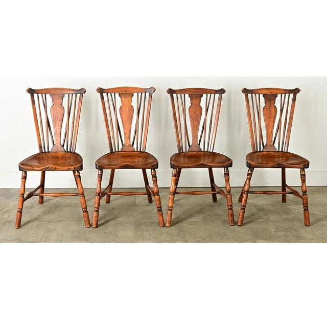 19th Century English 19th Century Oak Windsor Chairs - Set of Four For Sale - Image 5 of 12