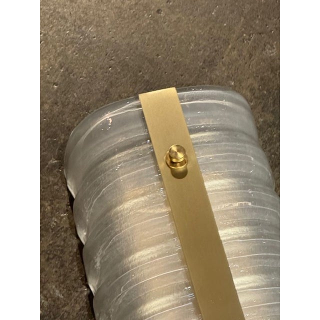 2000 - 2009 Pair of Murano Ribbed Wall Sconces For Sale - Image 5 of 6