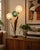 Mid-Century Modern 1960s Mid-Century Modern Atomic Three-Globe Spun Lucite/Acrylic Spaghetti Lamp With Walnut For Sale - Image 3 of 8