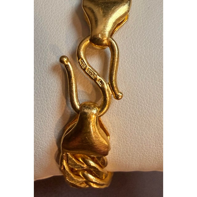 Metal Link 24 Karat Pure Yellow Gold Solid Bracelet, 73 Gm, Unisex , 8 Inch For Sale - Image 7 of 12