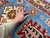Blue and Burgundy Kazak Wool Runner Rug, Tribal Hallway Rug, 2'9" X 13'1" For Sale - Image 9 of 15