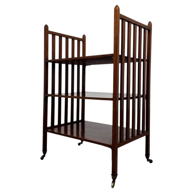 Brown Early 20th Century Antique English Mahogany Bookcase For Sale - Image 8 of 9