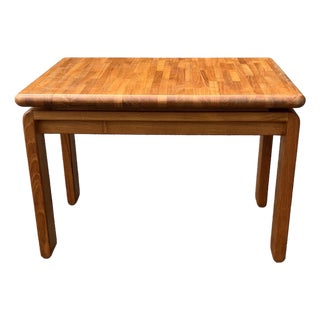 Mid-Century Teak Patchwork Side Table For Sale