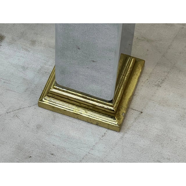 End Table Pair ~ Chrome / Brass / Glass Hollywood Regency: Manner of Mastercraft For Sale In Saint Louis - Image 6 of 9