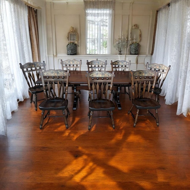 Excellent Condition 1974 Ethan Allen Solid Birch Table with Two Extensions. - one on each end. Table has 8 Ethan Allen...