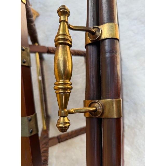 Vintage Ralph Lauren Home Butler's Tray Table | British Colonial Rattan & Brass For Sale - Image 18 of 18