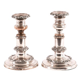 Antique 19th Century George IV Sheffield Telescopic Candleholders, 1825, Set of 2 For Sale