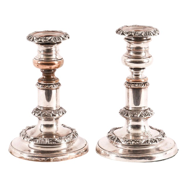 Antique 19th Century George IV Sheffield Telescopic Candleholders, 1825, Set of 2 For Sale