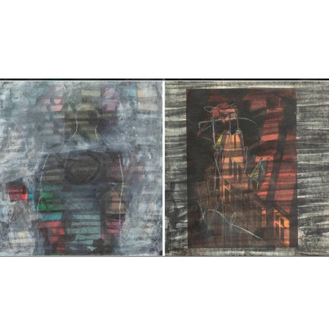 1990s John Hultberg, Bay Area Figurative Abstract Gouache Painting "Video Tower" John Hultberg, 1991 For Sale - Image 5 of 11