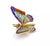 This is an adorable Plique a Jour butterfly brooch, with movable wings in blue red and pink transparent enamel wings that...