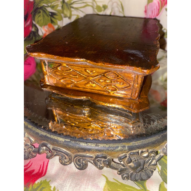 Vintage Italian Hand-Painted Wooden Box With Ornate Trim. For Sale - Image 10 of 11